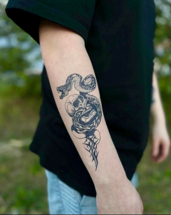 Snake & Broken Skull