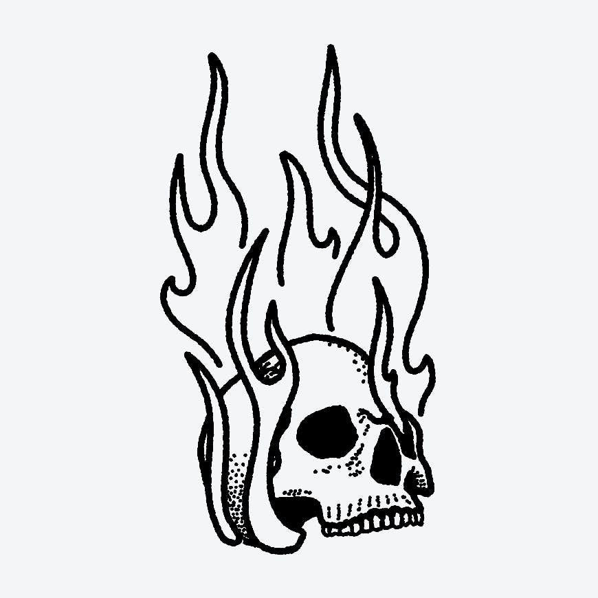 Burning skull