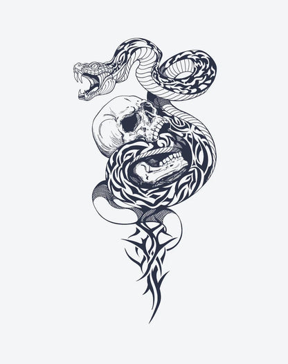 Snake & Broken Skull